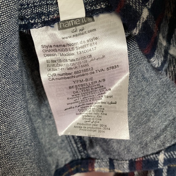 Name It Boys Size 7-8Y, Button Down Plaid Flannel Shirt - Picture 13 of 13